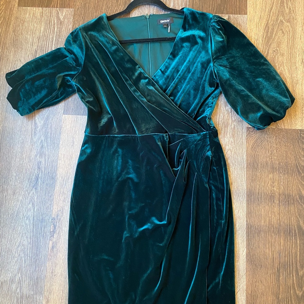Velvet Emerald Green DKNY Dress